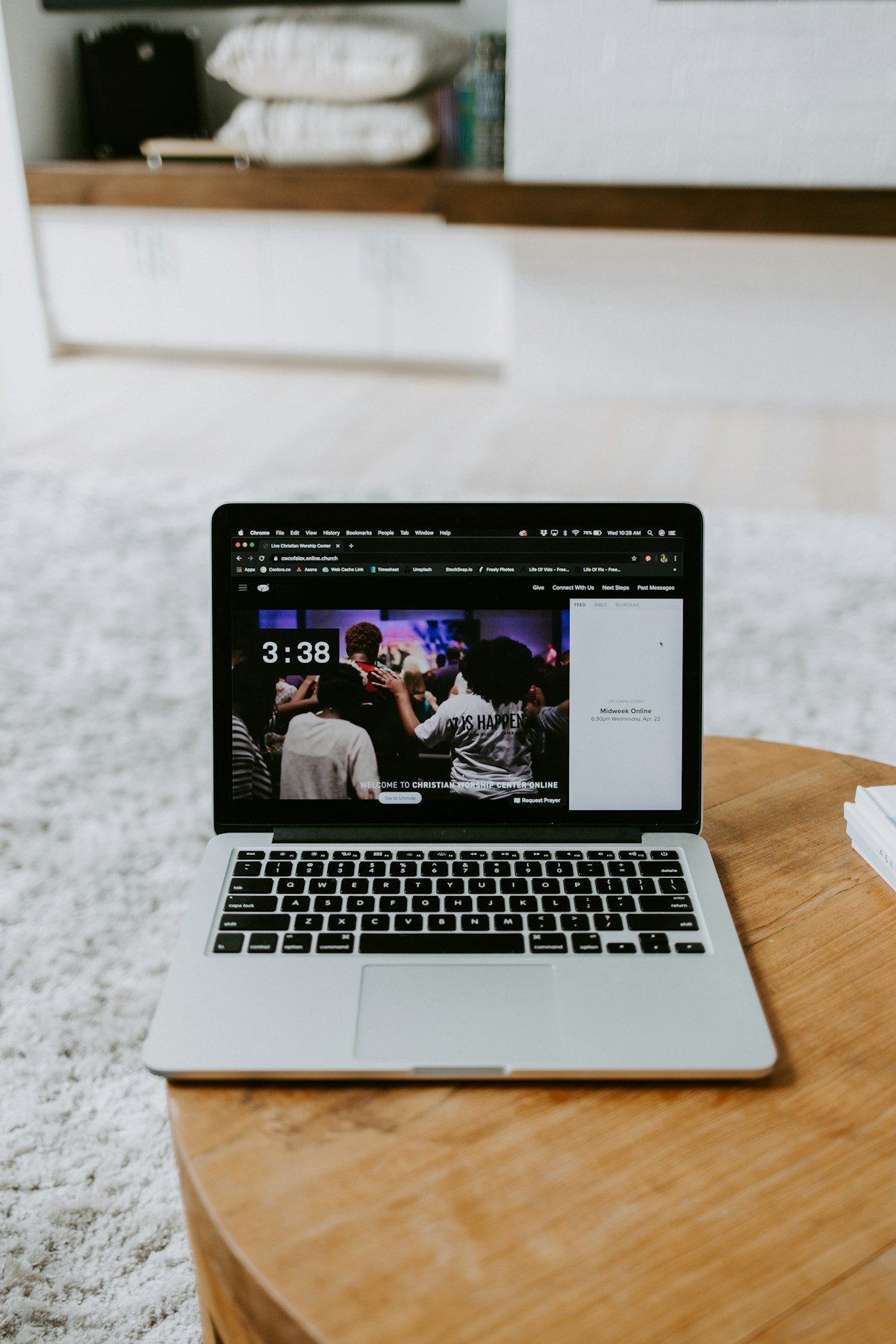 A person having a private video consultation from home